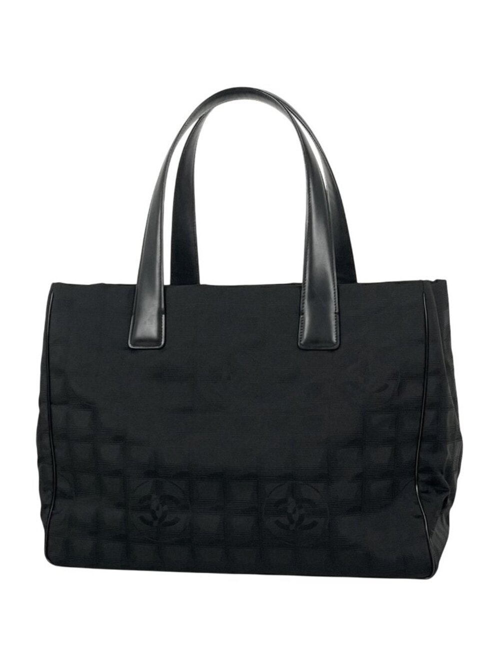 Chanel New Travel Line Tote CC Logo Nylon Jacquard Black